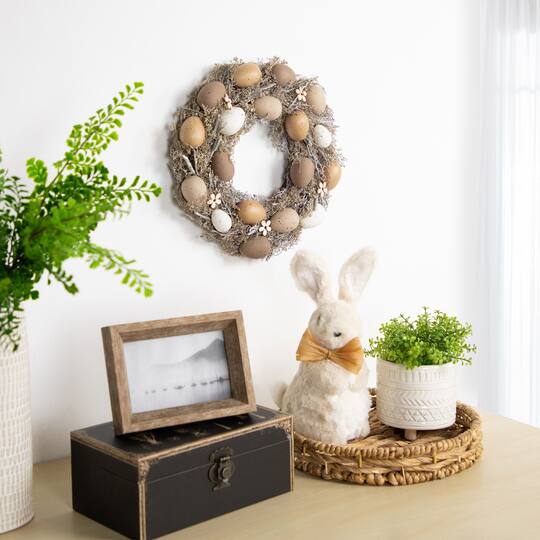 12" Natural Earth Speckled Egg Easter Twig Wreath